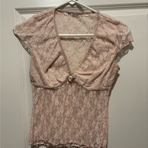 Kimchi Blue Lace Top in Soft Pink